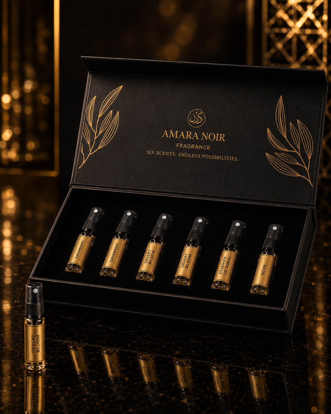 Amara Noir Female Discovery Set | Six Luxury Fragrance Parfums