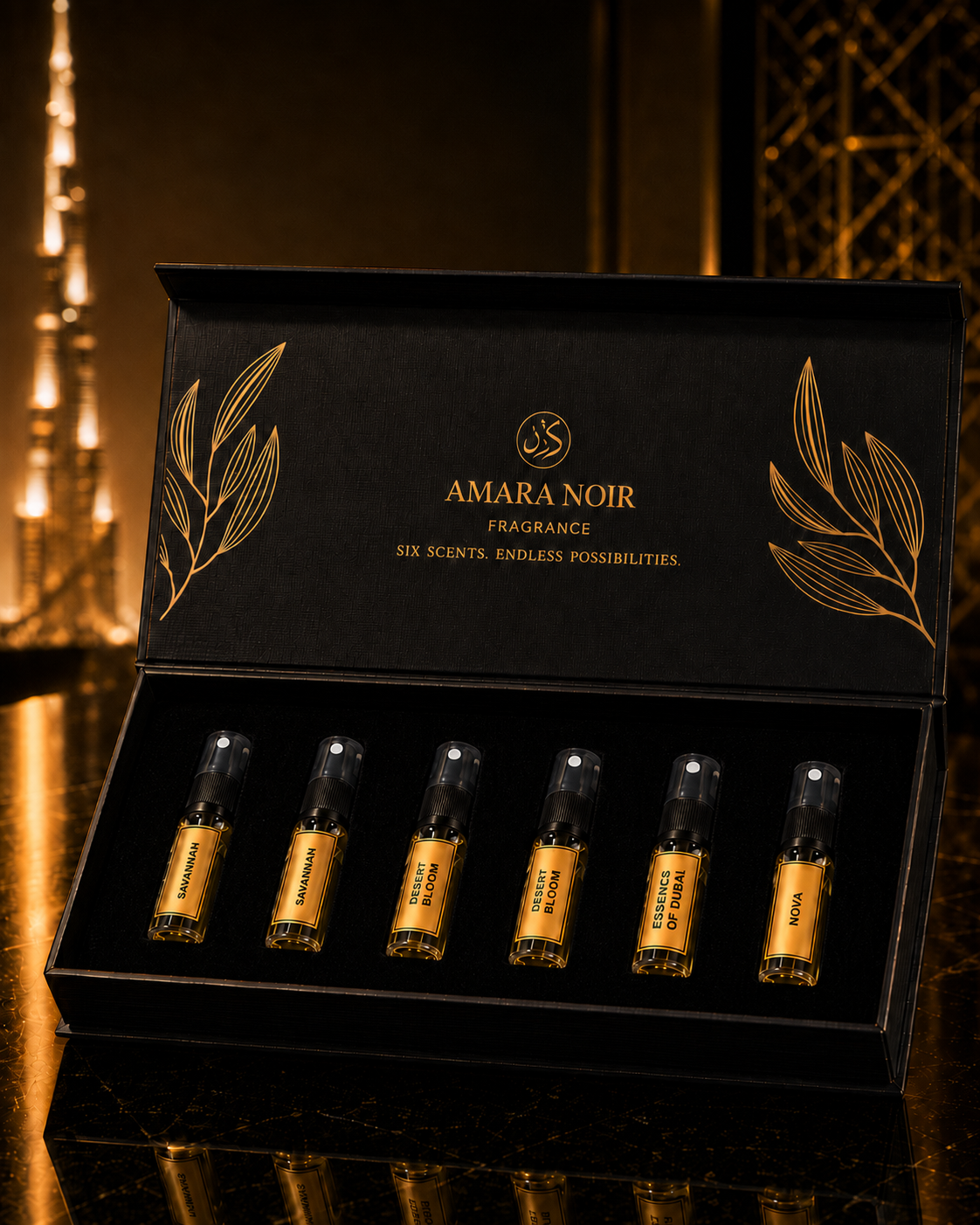 Amara Noir Female Discovery Set | Six Luxury Fragrance Parfums