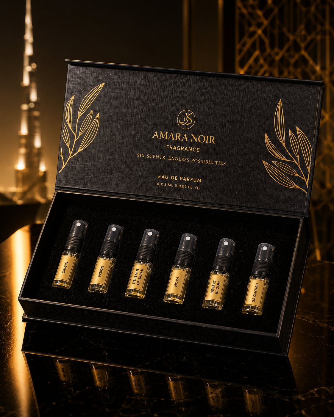 Amara Noir Discovery Set | Six 100% Oil-Based Parfums