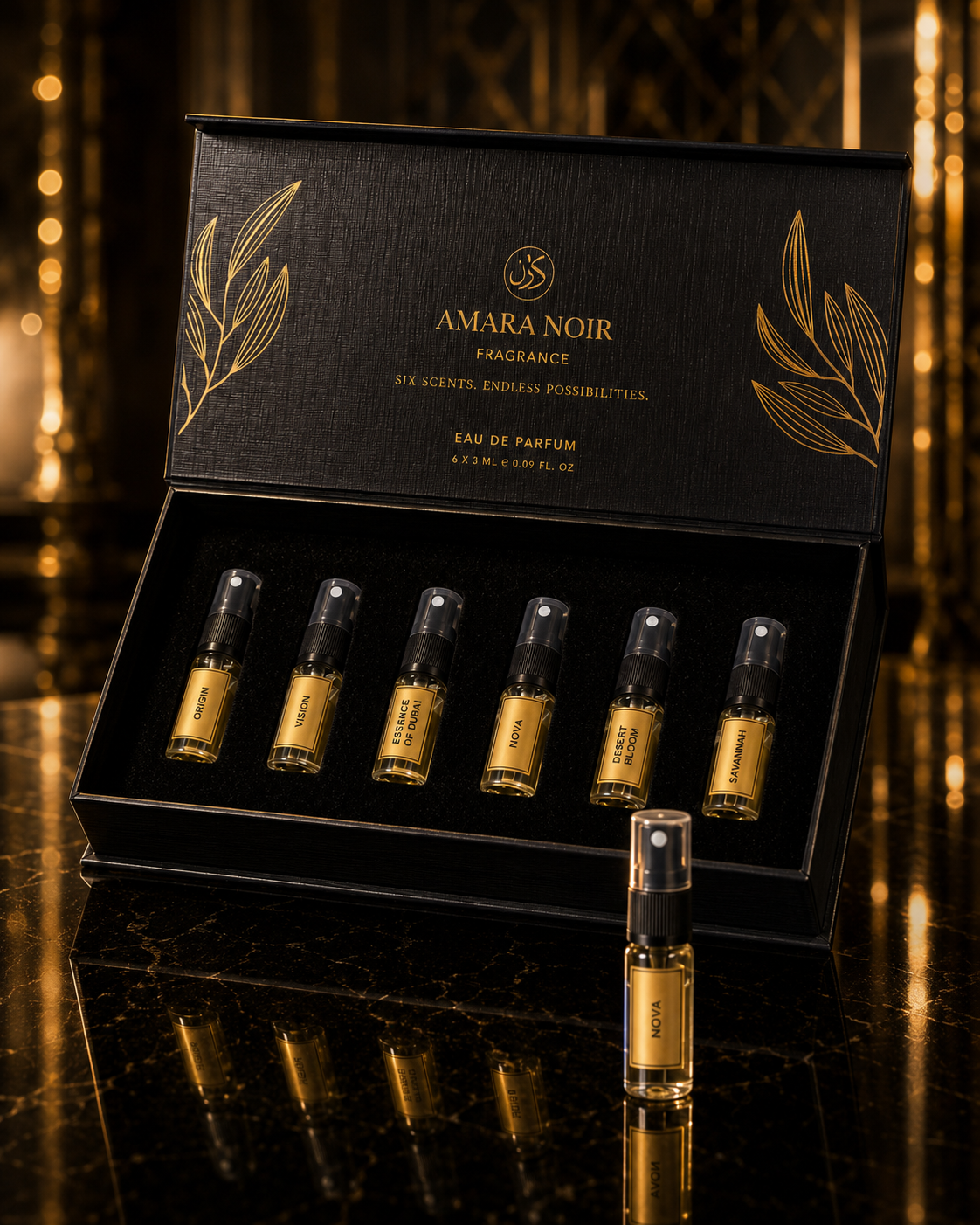 Amara Noir Discovery Set | Six 100% Oil-Based Parfums